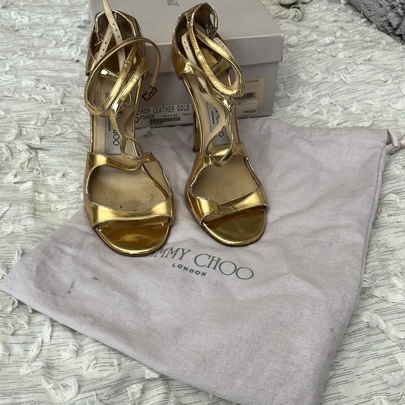 Jimmy Choo Gold Heels - Picture 2 of 8